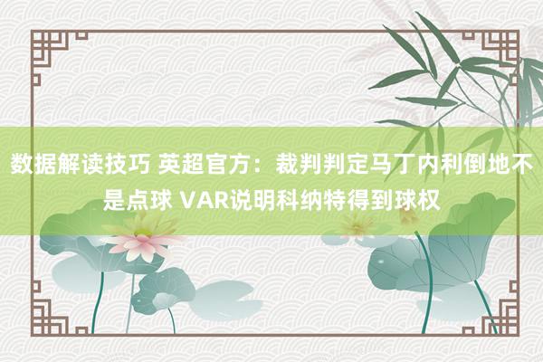 数据解读技巧 英超官方：裁判判定马丁内利倒地不是点球 VAR说明科纳特得到球权