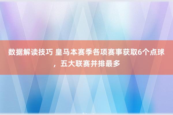 数据解读技巧 皇马本赛季各项赛事获取6个点球，五大联赛并排最多