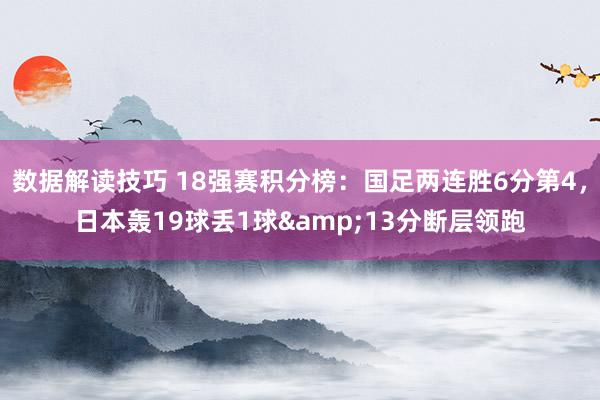 数据解读技巧 18强赛积分榜：国足两连胜6分第4，日本轰19球丢1球&13分断层领跑